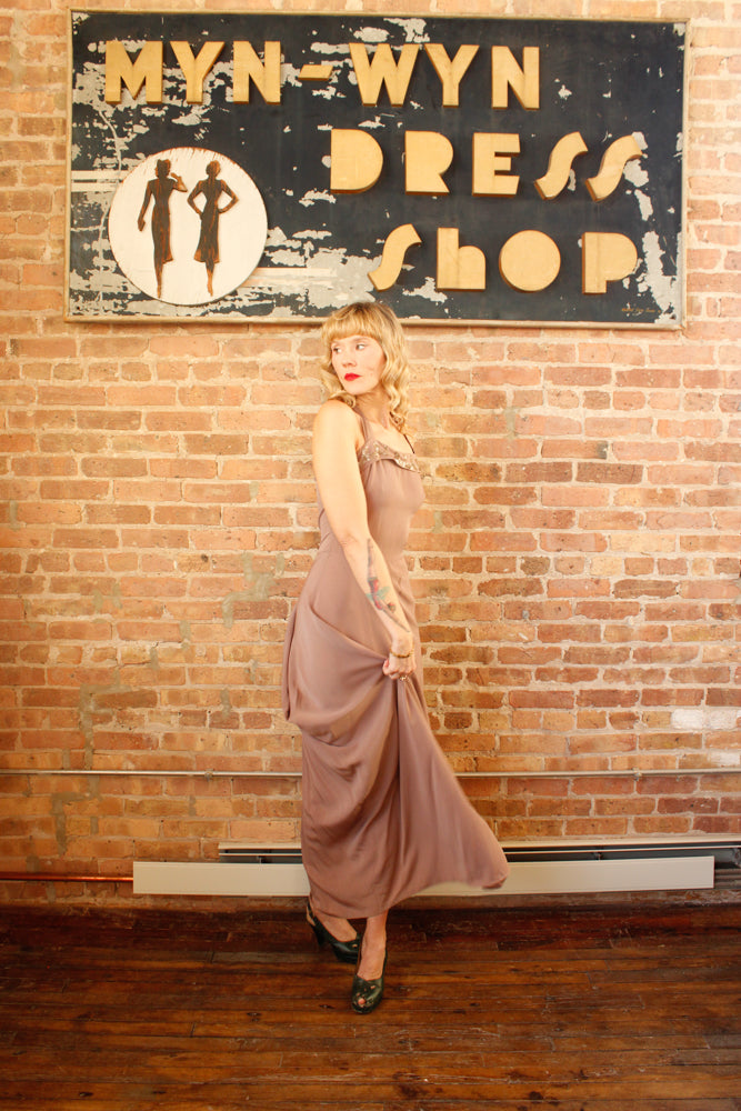 1940s Twilight Serenade Rayon Gown - S/M