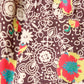 1930s Silk Fall Floral Puff Sleeve Dress and Jacket - Medium
