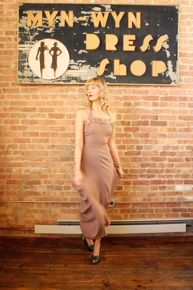 1940s Twilight Serenade Rayon Gown - S/M