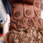 1920s Cocoon Wool Brown Deco Coat with Fur Collar & Cuffs - S/M