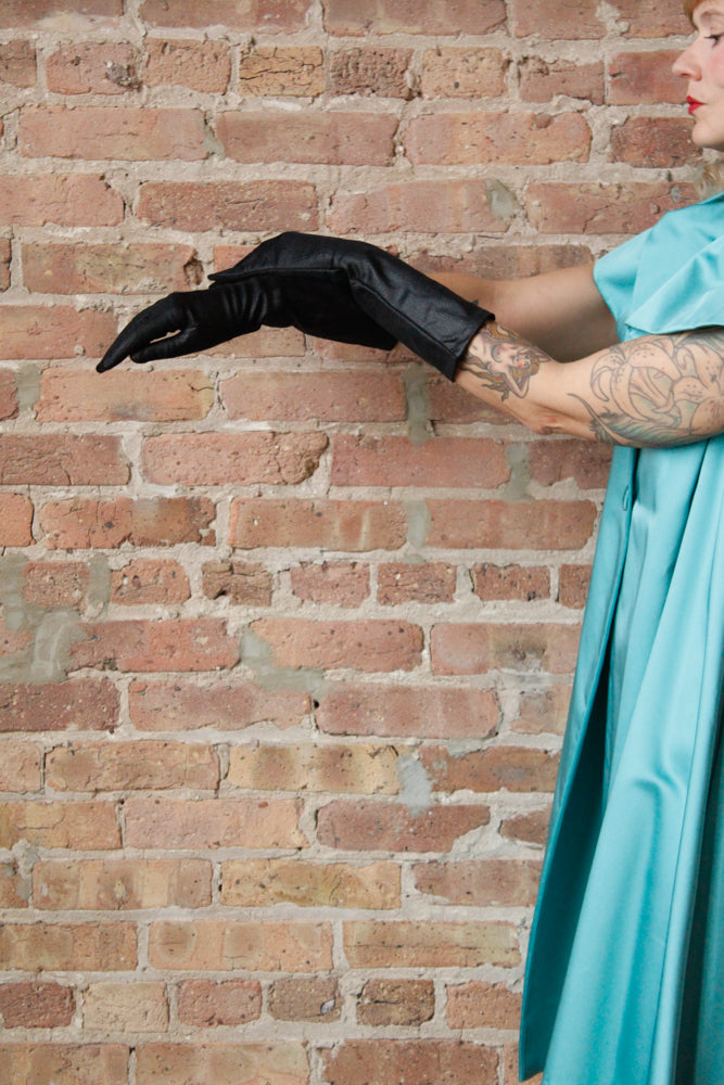 1960s Nylon Faux Snakeskin Pattern Evening Gloves