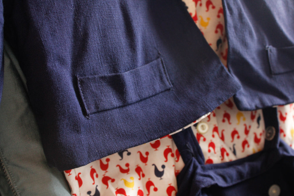 1940s 3pc Juniors Pinafore Set with Chicken Novelty Print Blouse & Bolero - Xsmall