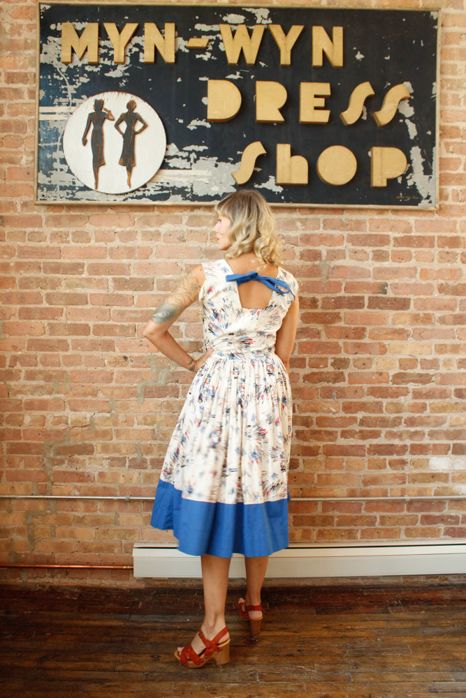 1950s Firecracker Cotton Day Dress - S/M