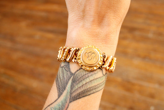 1930s Monogrammed Gold Fill Bracelet