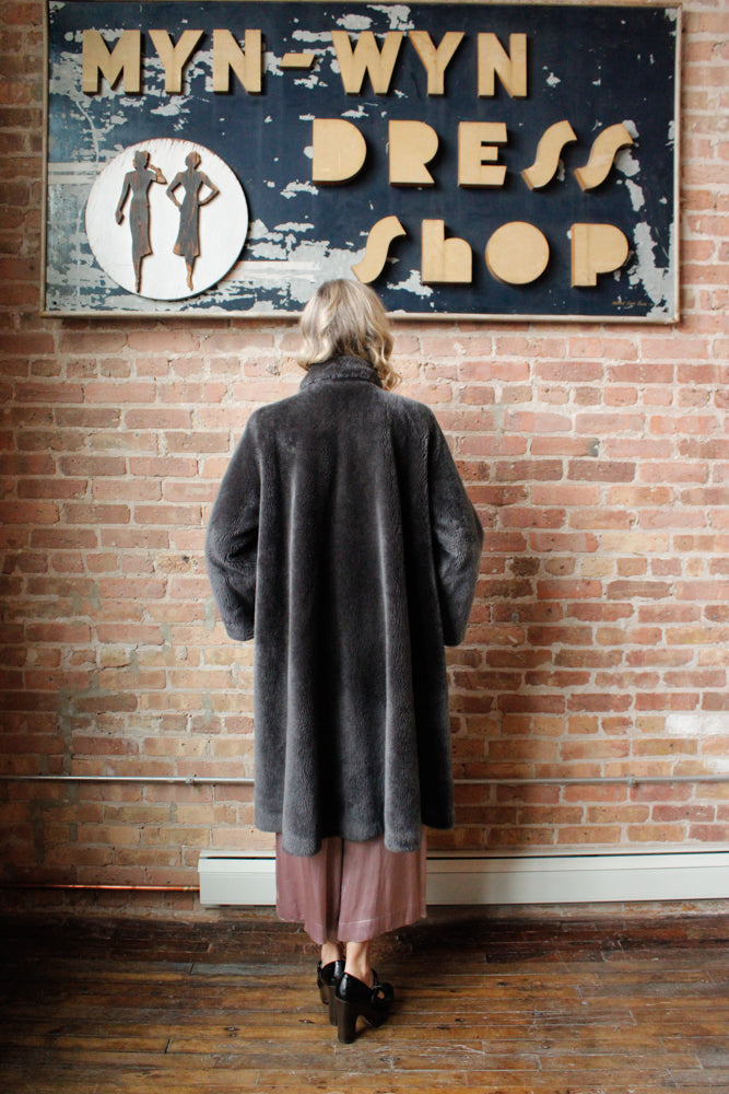 1940s Marshal Fields & Co Teddy Bear Swing Coat - Large