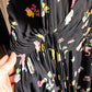 1940s Basket of Flowers Silk Dress - Small