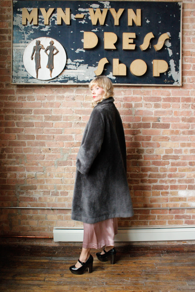 1940s Marshal Fields & Co Teddy Bear Swing Coat - Large