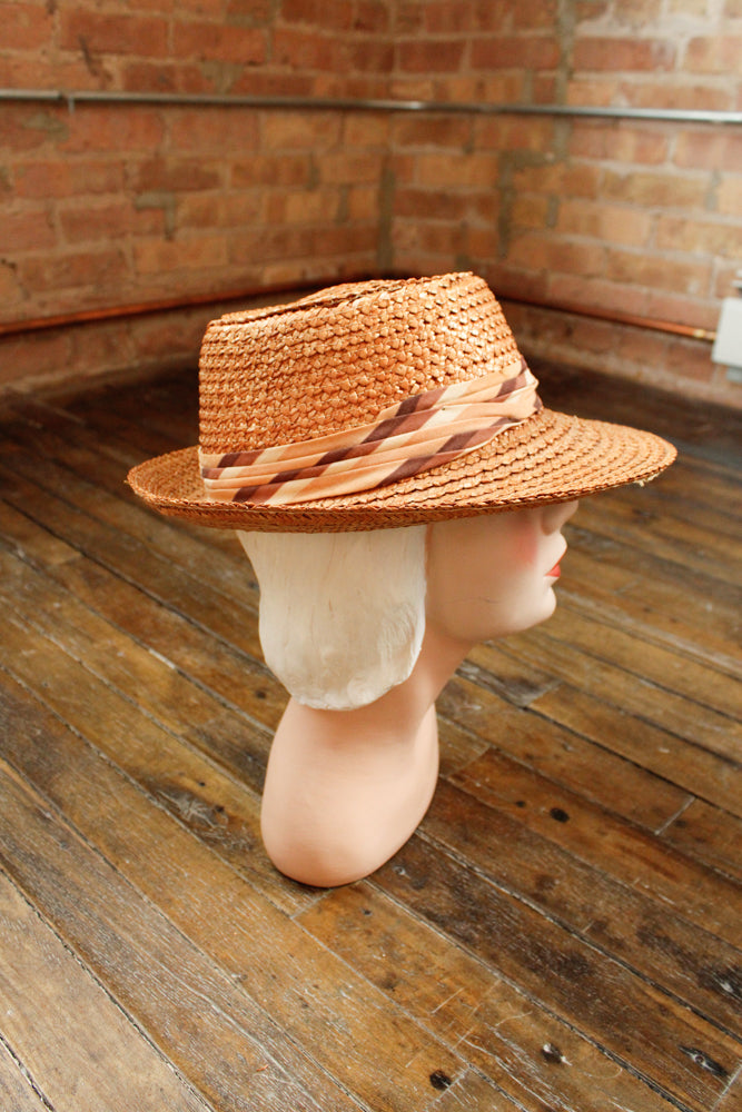 1940s Woven Straw Resort Hat - AS IS