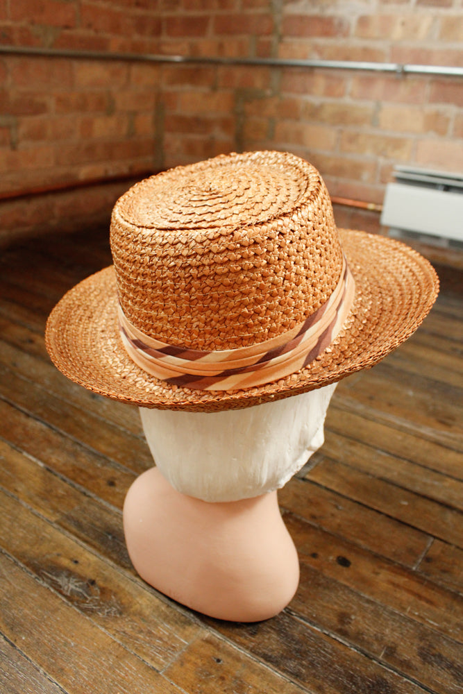 1940s Woven Straw Resort Hat - AS IS