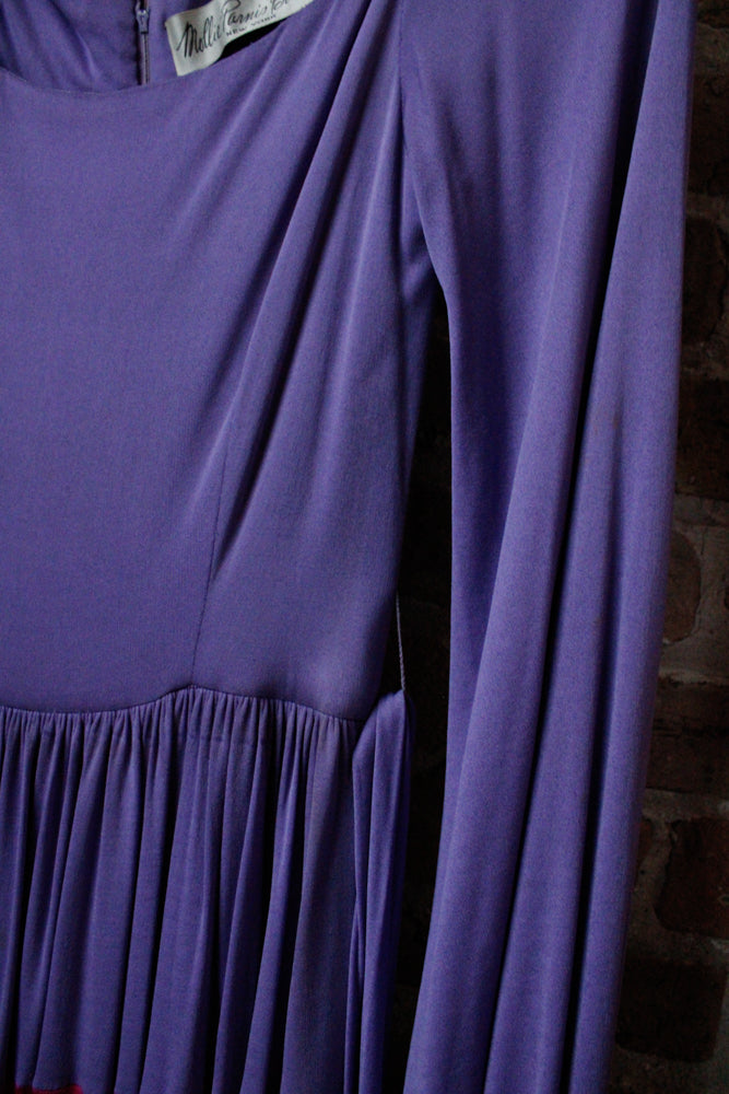 1960s Mollie Parnis Silk Jersey Maxi Dress - Medium