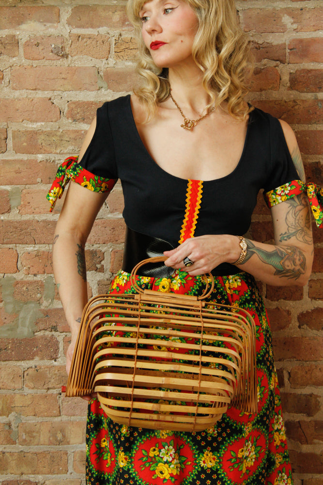 1940s Japanese Folding Bamboo Purse