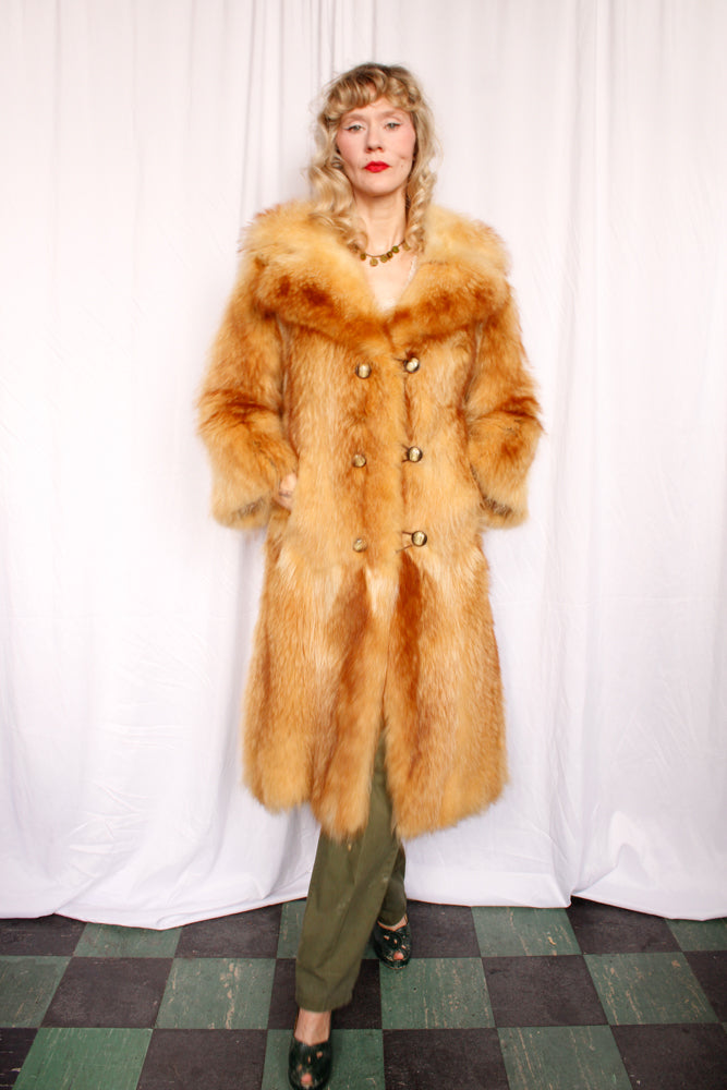 1970s Stunning Long Fur Coat - Medium