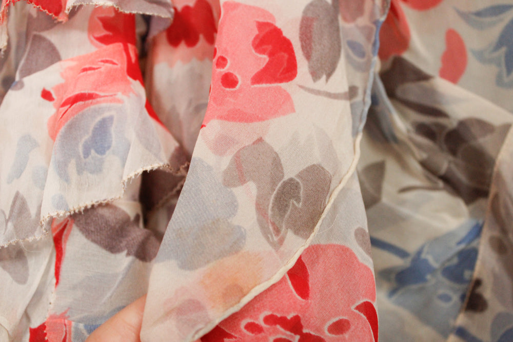 1930s Chiffon Floral Gown and Bolero - S/M