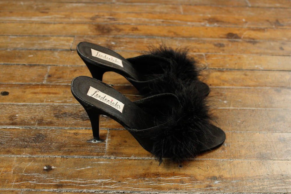 1980s Frederick's of Hollywood Feather Heels - 8M