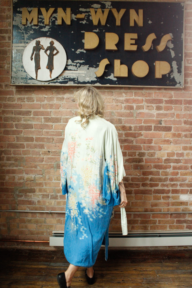 1980s Silk Japanese Kimono Robe - O/S