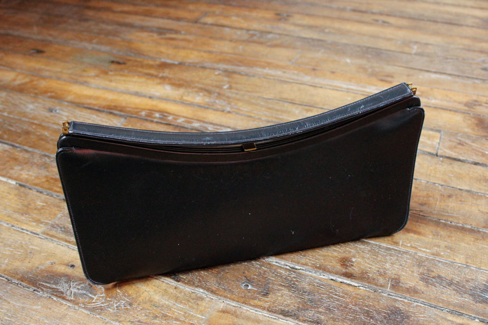 1950s Joseph Navy Leather Bag