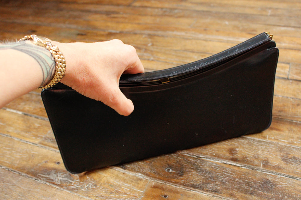 1950s Joseph Navy Leather Bag