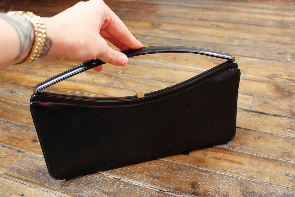 1950s Joseph Navy Leather Bag