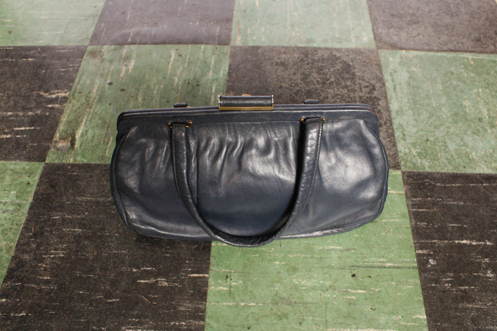 1960s Gray Supple Leather Purse