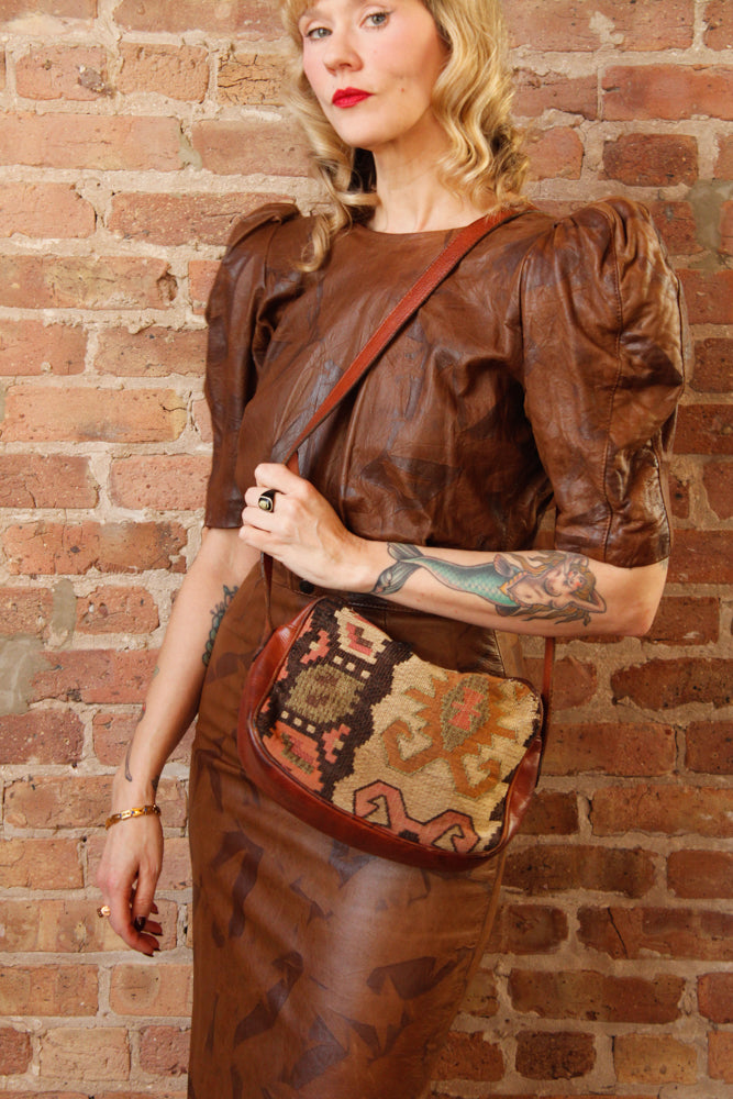 1980s Kiln & Leather Purse 