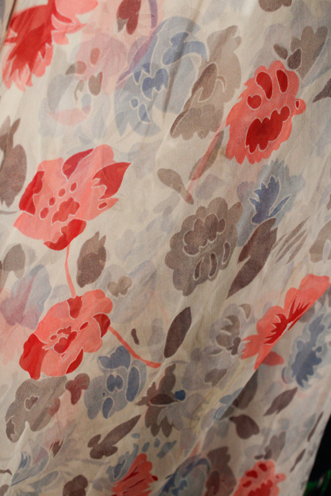 1930s Chiffon Floral Gown and Bolero - S/M