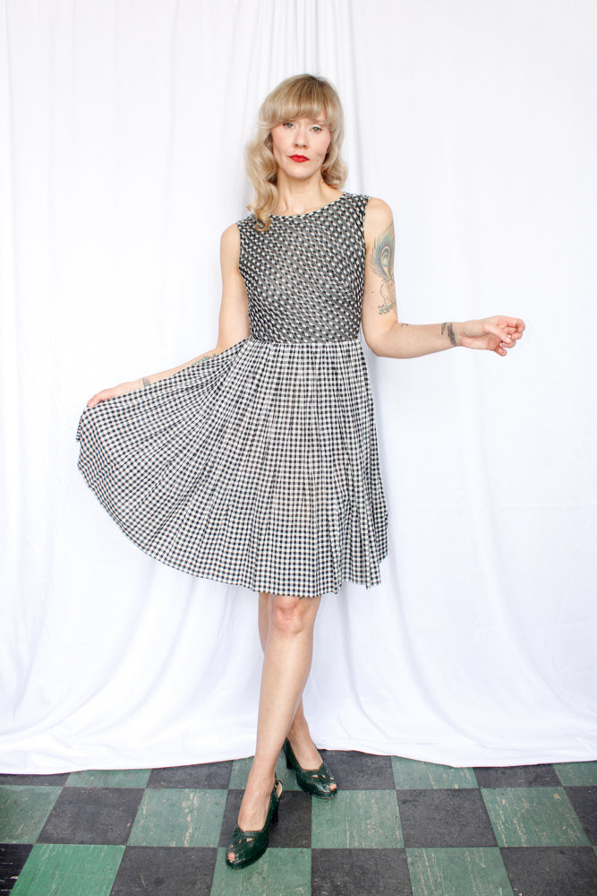 1950s R&K Originals Gingham Day Dress - Small