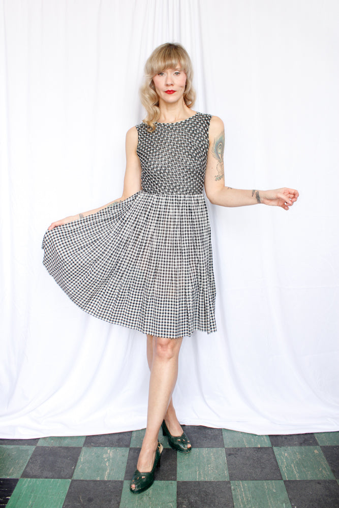 1950s R&K Originals Gingham Day Dress - Small