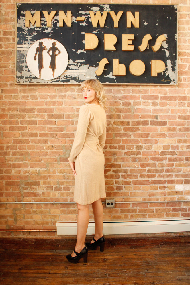 1980s Cozy Lambswool & Angora Sweater Dress - Medium