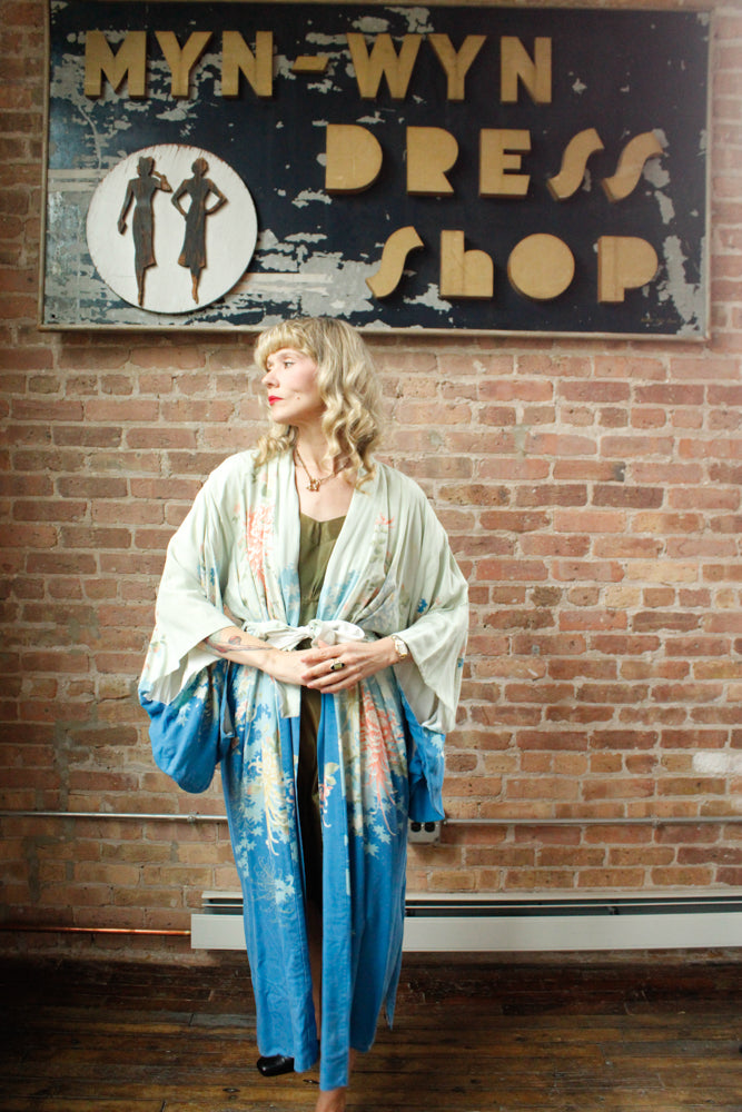 1980s Silk Japanese Kimono Robe - O/S