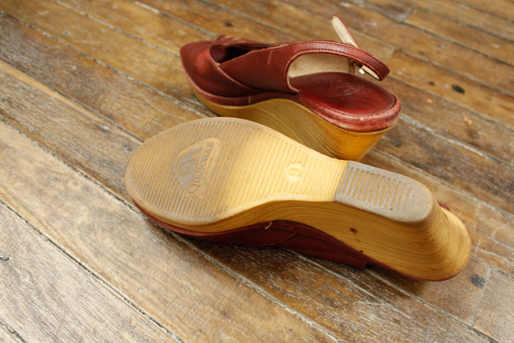 1970s Cherokee Wedge Sandals - 8.5/9M