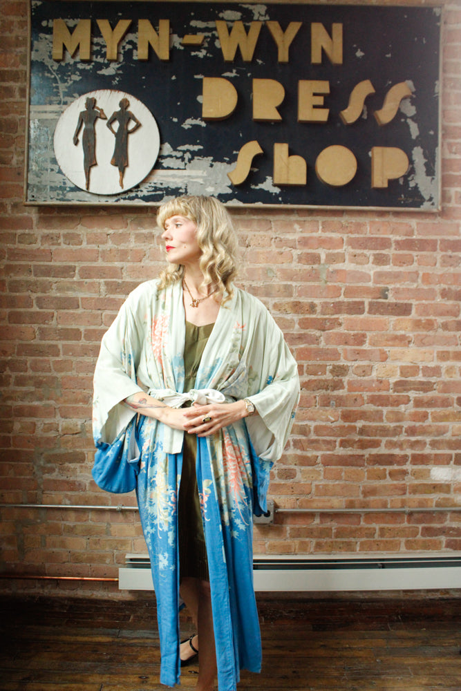1980s Silk Japanese Kimono Robe - O/S
