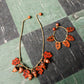 1940s Wooden Leaves & Acorn Cord Necklace & Bracelet Set