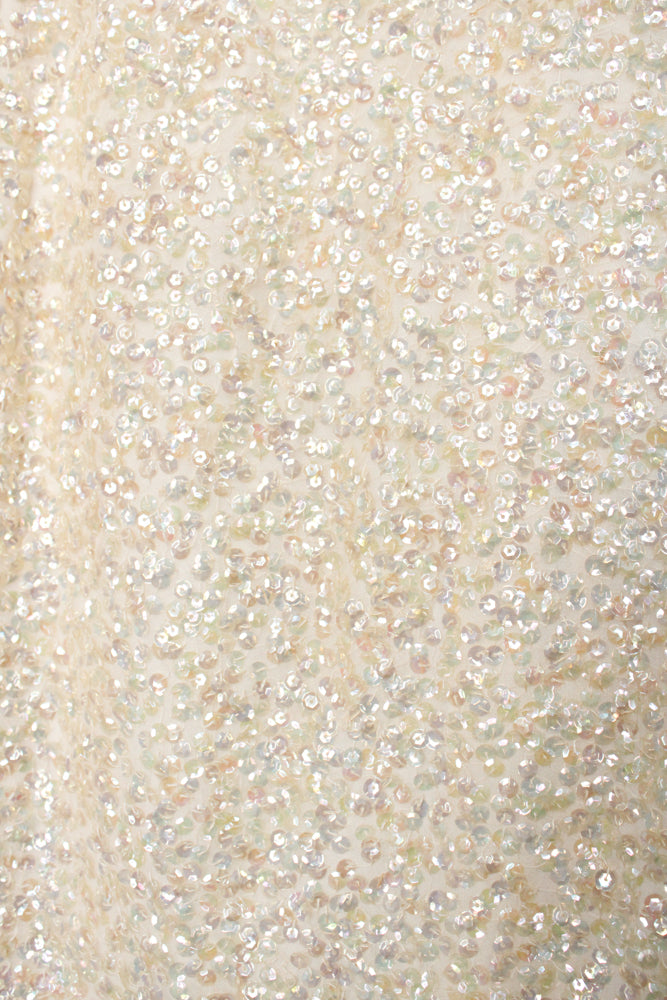 1960s Sequin & Beaded Rayon Top - Medium 