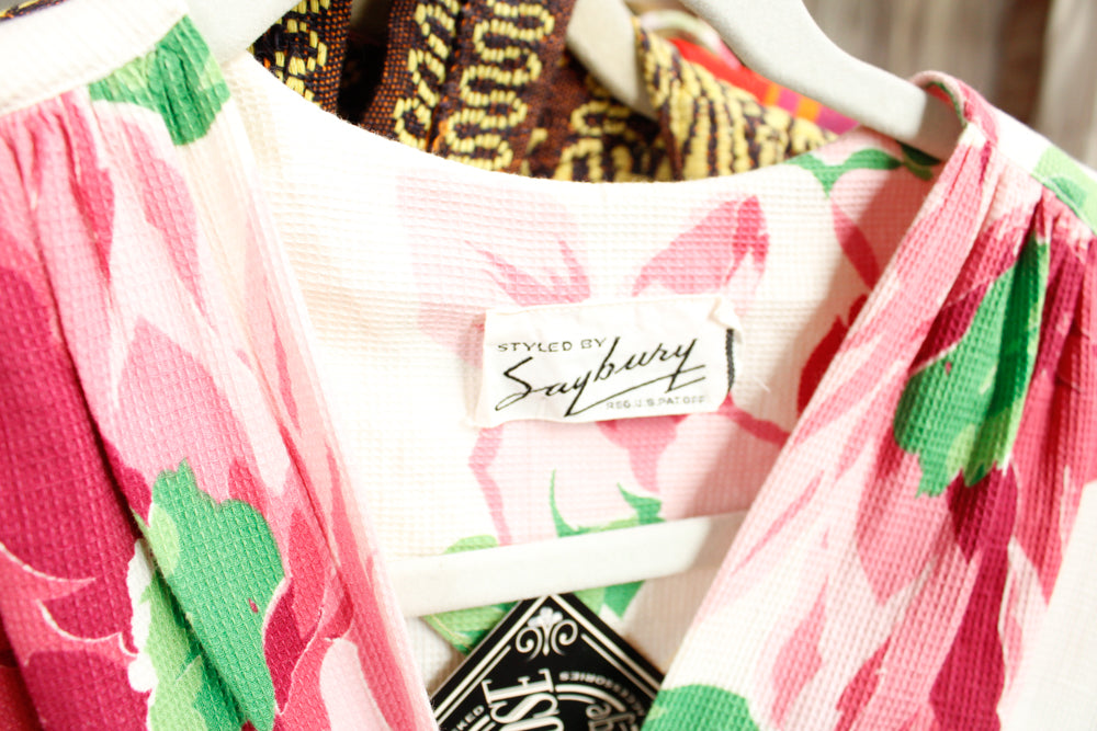 1940s Saybury Poppy Floral Dressing Gown - Medium