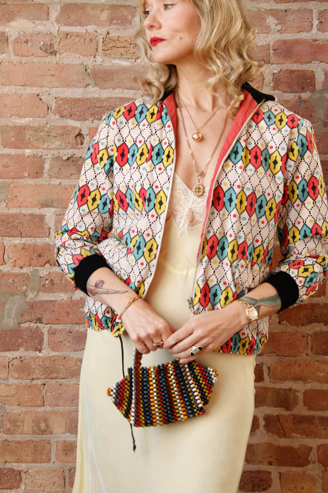 1930s Wood Bead Czech Small Purse 