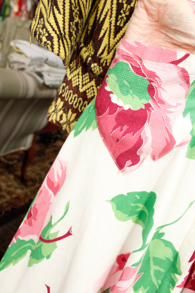 1940s Saybury Poppy Floral Dressing Gown - Medium
