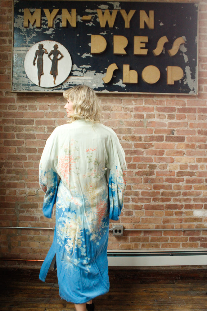 1980s Silk Japanese Kimono Robe - O/S