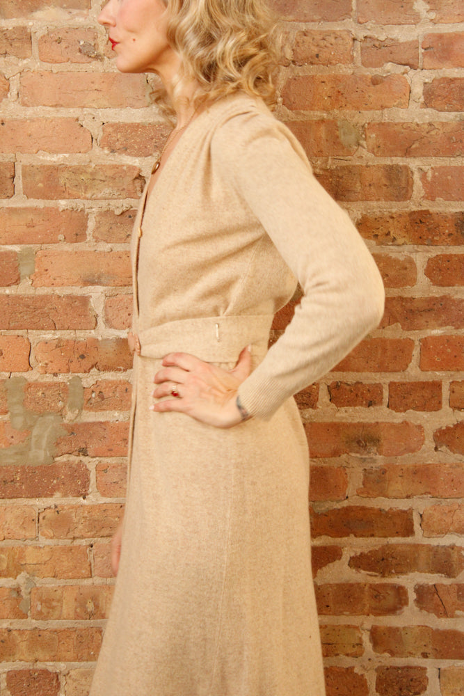 1980s Cozy Lambswool & Angora Sweater Dress - Medium