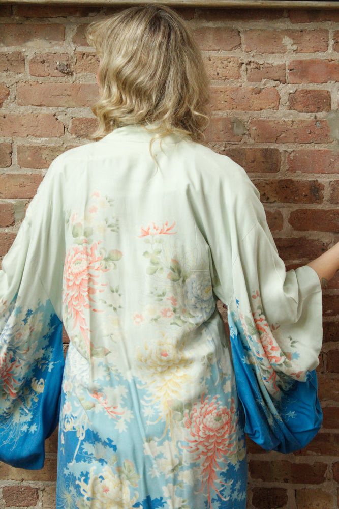 1980s Silk Japanese Kimono Robe - O/S