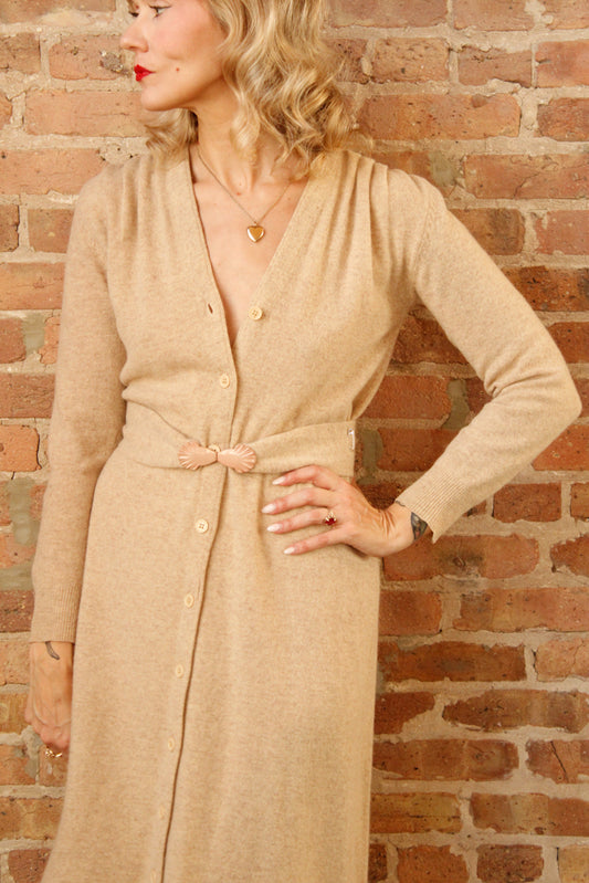 1980s Cozy Lambswool & Angora Sweater Dress - Medium