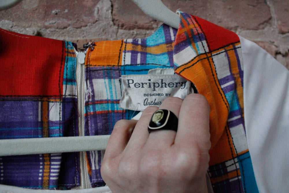 1960s Periphery Colorblock Plaid Maxi Dress - Xs/S