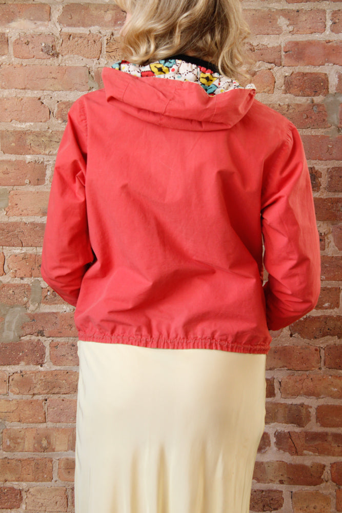 1950s German Cotton Bold Print Reversible Sportswear Jacket - S/M