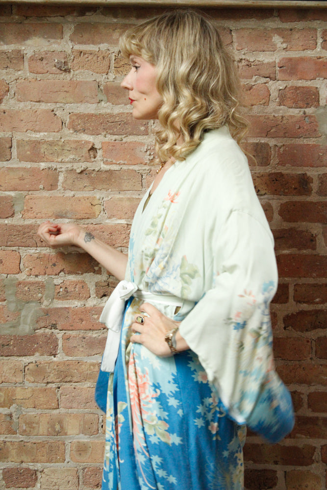 1980s Silk Japanese Kimono Robe - O/S
