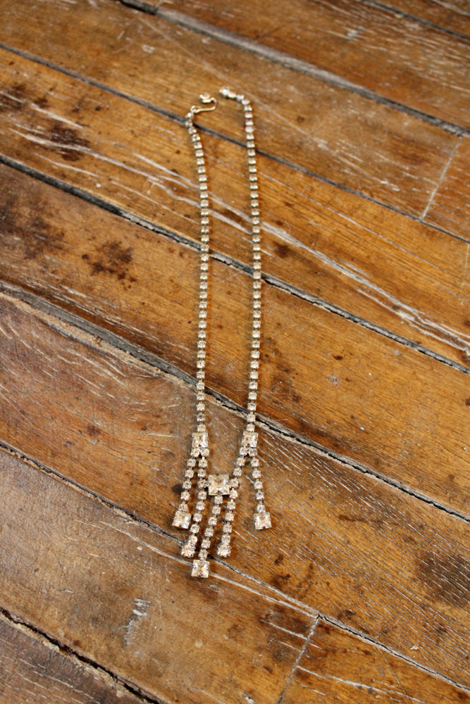 1950s Rhinestone Drop Necklace