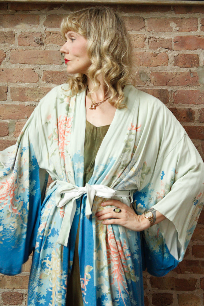 1980s Silk Japanese Kimono Robe - O/S