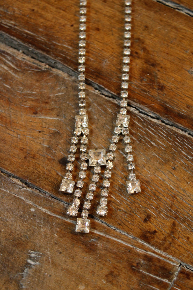 1950s Rhinestone Drop Necklace