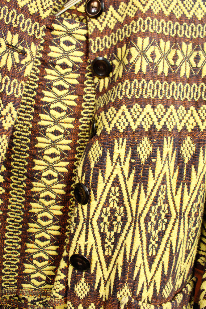 1970s 3pc Guatemalan Embroidered Top + Skirt + Jacket with belt - M/L