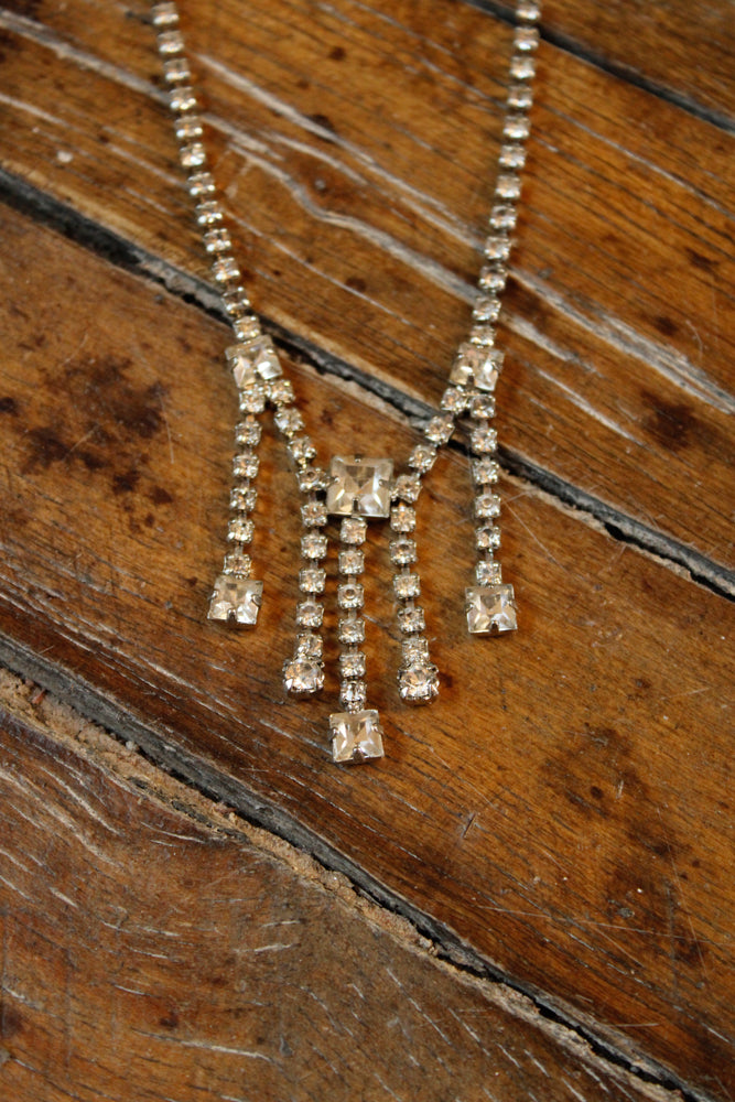 1950s Rhinestone Drop Necklace