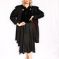 1950s Carmel Design Wool Black Grape Coat - Medium