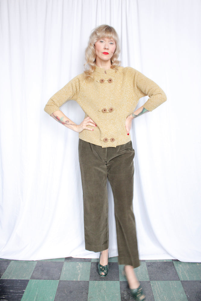 1960s Dimonelli Golden Wool Cardigan - Large